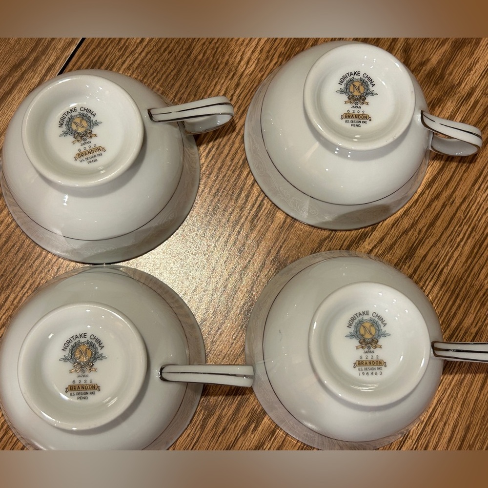 4 Noritake Brandon teacups - Picture 4 of 5